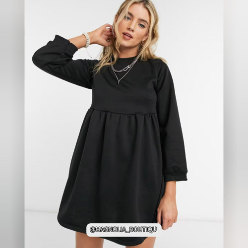 پیراهن عروسکی زنانه آستین بلند تو کرکی از برند asos انگلستان