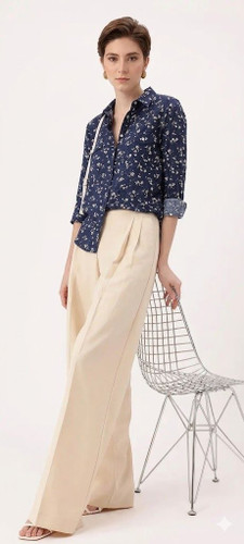 شومیز کتان زنانه طرحدار برند CHAPS چین