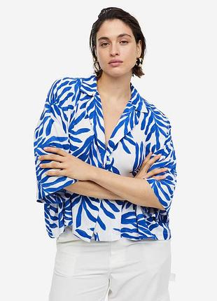 شومیز کراپ ویسکوز زنانه با آستین سه ربع از برند H&M