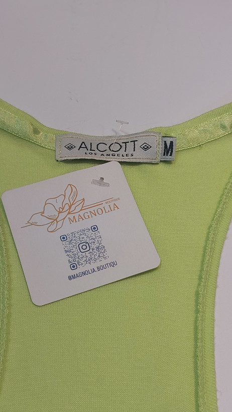 تاپ نخ ویسکوز زنانه آلکات Alcott سبز سایز M