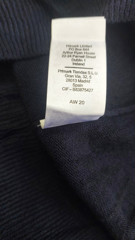 پلیور بافت مردانه یقه گرد پریمارک (Primark) – رنگ سرمهای (Navy)