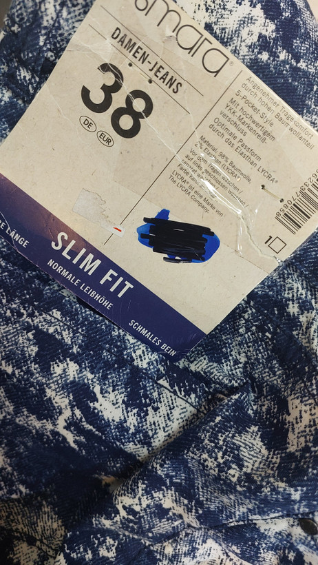 شلوار جین زنانه اسمارا مدل Slim Fit طرح ابروبادی (کد 342582)