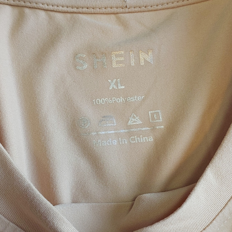 تیشرت زنانه شین SHEIN کرم طلایی سایز XL , M
