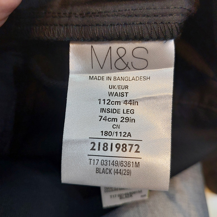 شلوار کتان مردانه استریت برند مارکس اند اسپنسر M&S مشکی سایز 58