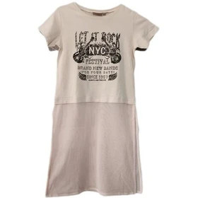 پیراهن تونیک ترکیبی زنانه با پایین تور Bizzy طرح راک