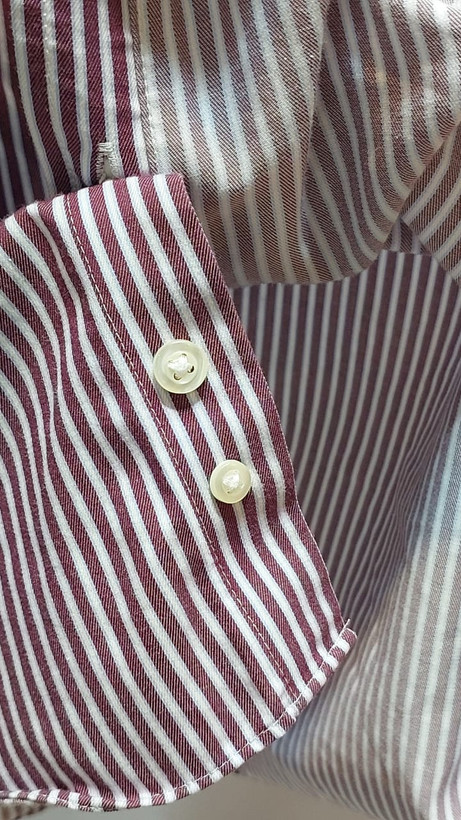 پیراهن مردانه آستین بلند M&S Collection مدل Pure Cotton Non Iron راه راه آلبالویی