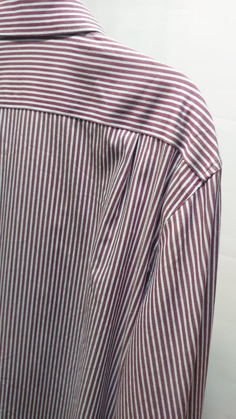 پیراهن مردانه آستین بلند M&S Collection مدل Pure Cotton Non Iron راه راه آلبالویی
