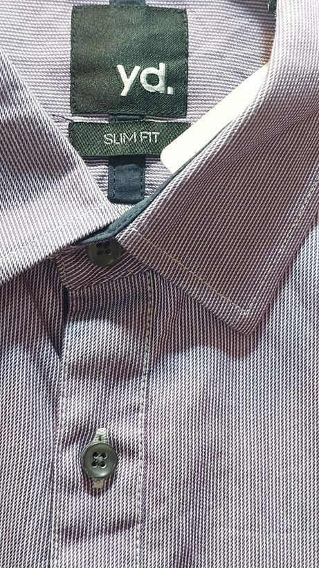 پیراهن مردانه آستین بلند yd. مدل Slim Fit ریزبافت بنفش سایز M