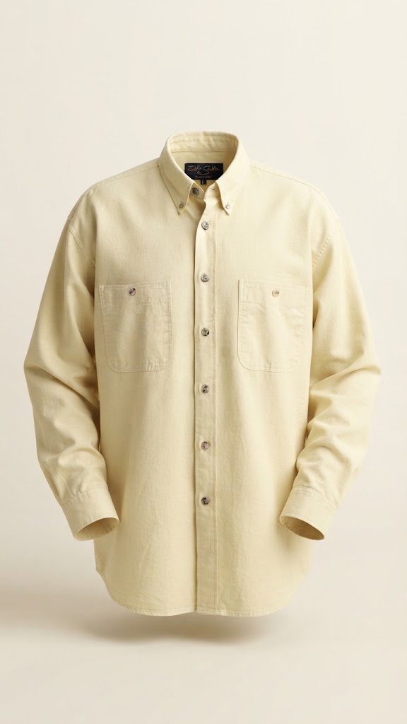 پیراهن مردانه آستین بلند کتان  Emilio Sandrini مدل Casualwear لیمویی سایز L