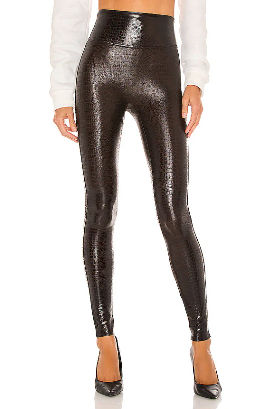 لگ چرم زنانه اسپنSpanx مشکی کروکودیلی سایز XS