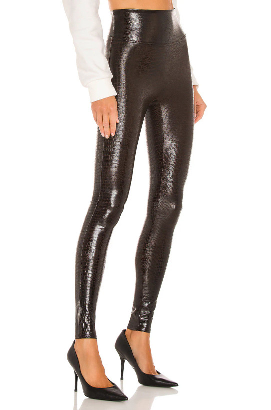 لگ چرم زنانه اسپنSpanx مشکی کروکودیلی سایز XS