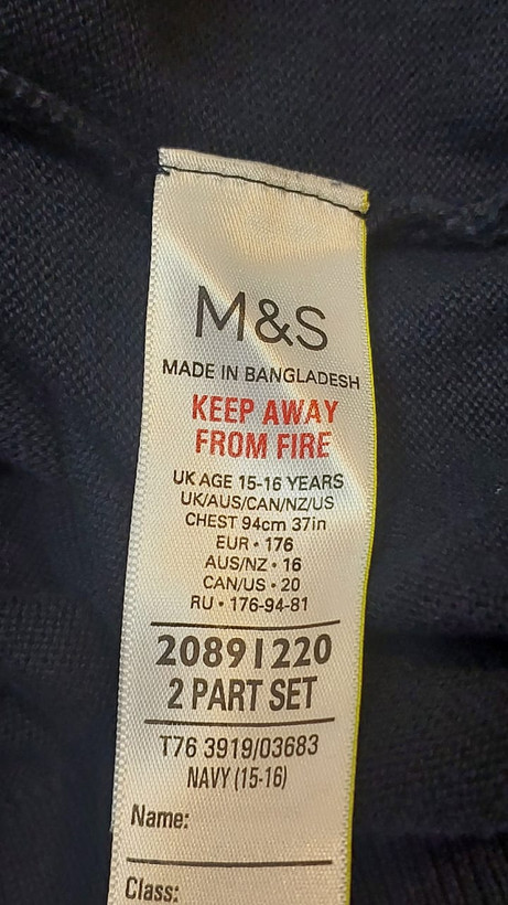 پلیور بافت یقه هفت سرمه ای تیره M&S