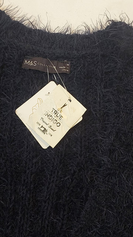 کاردیگان بافت کرکی مارکس اند اسپنسر M&Sسرمهای مدل True Indigo