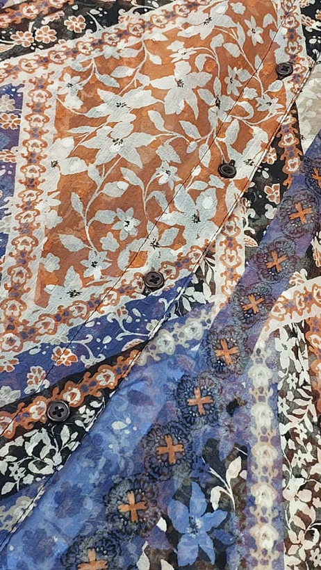 مانتو حریر طرحدار لیندکس Lindex آبی سایز XS