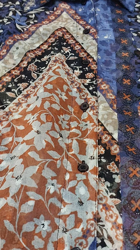 مانتو حریر طرحدار لیندکس Lindex آبی سایز XS