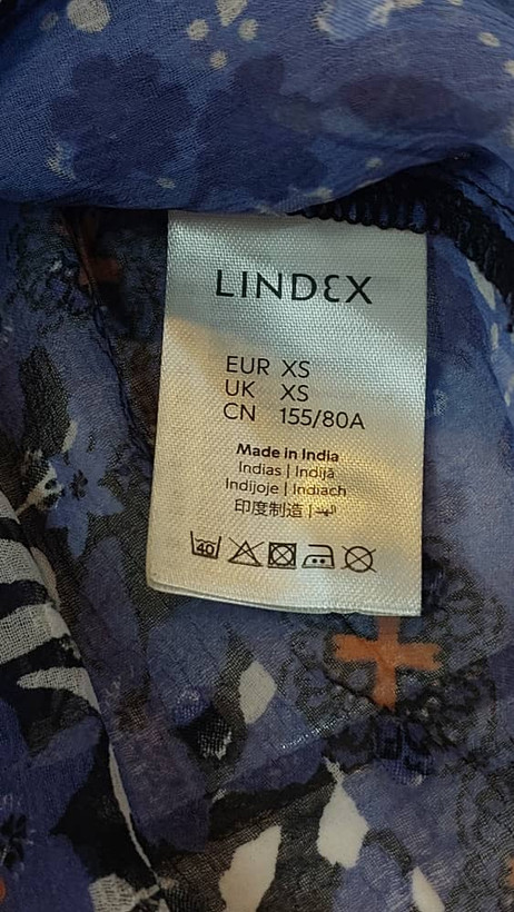 مانتو حریر طرحدار لیندکس Lindex آبی سایز XS